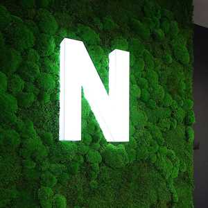 Litera 3D LED w naturalnej zieleni z mchu