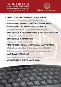 Projekt i druk ulotek MAKARTRONIC