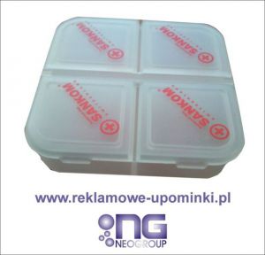 Pudełko na lekarstwa z logo