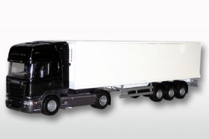 Reklamowe samochody TIR-zabawki w skali 1:25 z nadrukiem