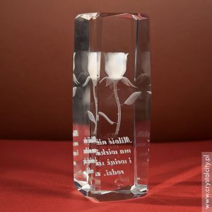 Prezent dla nauczycielki • wysoka statuetka z Różą 3D i osobistą dedykacją