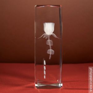 Prezent dla nauczycielki • wysoka statuetka z Różą 3D i osobistą dedykacją