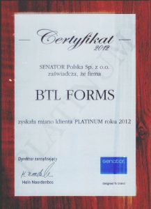 CERTYFIKAT KLIENT PLATINUM