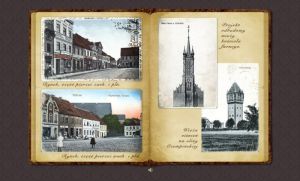 Interaktywna stylizowana książka z historycznymi pocztówkami miasta