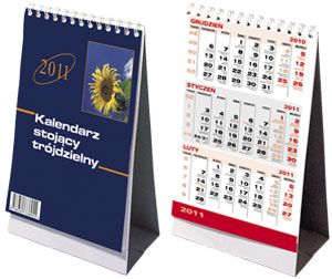 kalendarz stojący trójdzielny
