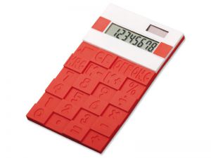 Giętki biało-czerwony kalkulator