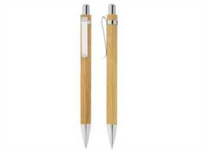 Długopis bambusowy z metalowym klipem